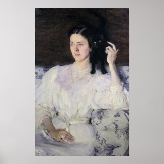 Sita en Sarita of Young Girl met een Kat Poster (Voorkant)