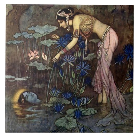 "Sita Finds Rama" van Warwick Goble Tegeltje (Voorkant)