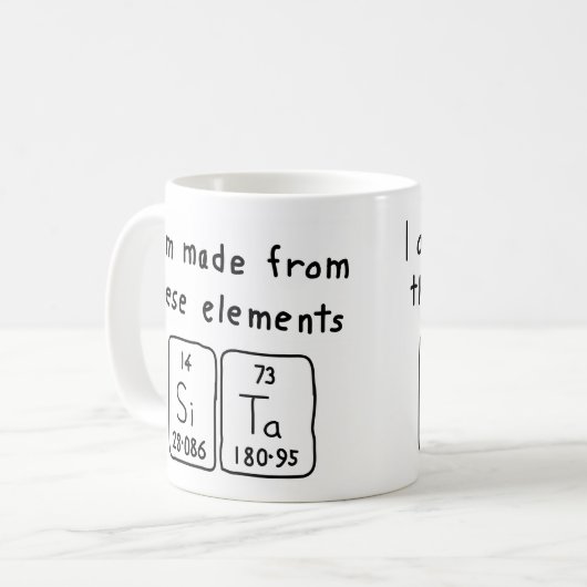 Sita periodieke lijstnaam mok (Voorkant links)