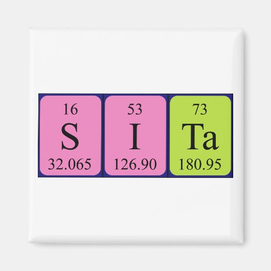 Sita periodieke table name magnet (Voorkant)