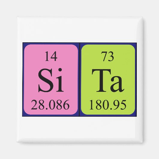 Sita periodieke table name magnet (Voorkant)