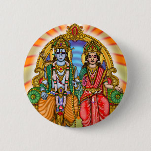 Sita Ram Devotionele Knop Ronde Button 5,7 Cm