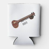 Sitar cartoon illustratie blikjeskoeler (Voorkant)