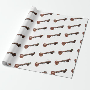Sitar cartoon illustratie cadeaupapier