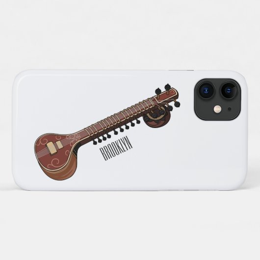 Sitar cartoon illustratie Case-Mate iPhone case (Achterkant (horizontaal))