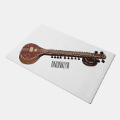 Sitar cartoon illustratie deurmat (Schuin)