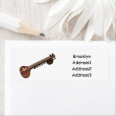 Sitar cartoon illustratie etiket (Insitu)