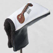 Sitar cartoon illustratie golfheadcover (3/4 voorkant)