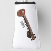Sitar cartoon illustratie golfheadcover (Draai 90)