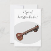 Sitar cartoon illustratie kaart (Achterkant)