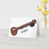 Sitar cartoon illustratie kaart (Gele Bloem)