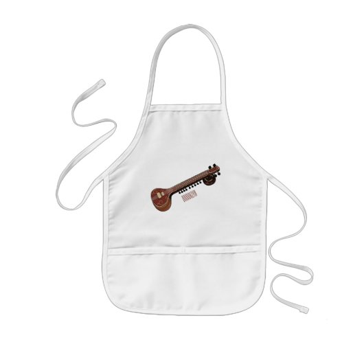 Sitar cartoon illustratie kinder schort (Voorkant)