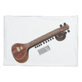 Sitar cartoon illustratie kussensloop (Achterkant)
