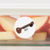 Sitar cartoon illustratie labels (Aangebracht)