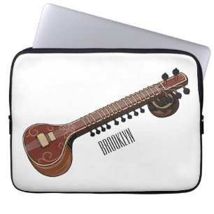 Sitar cartoon illustratie laptop sleeve