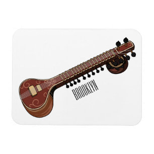 Sitar cartoon illustratie magneet