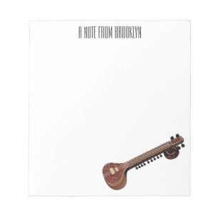 Sitar cartoon illustratie notitieblok