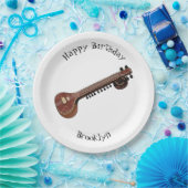 Sitar cartoon illustratie papieren bordje (Feest)