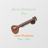 Sitar cartoon illustratie raamsticker (Vel)