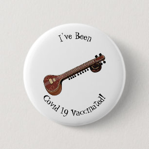 Sitar cartoon illustratie ronde button 5,7 cm