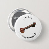 Sitar cartoon illustratie ronde button 5,7 cm (Voorkant /achterkant)