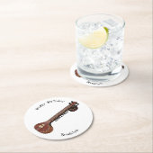 Sitar cartoon illustratie ronde kartonnen onderzetter (Insitu)