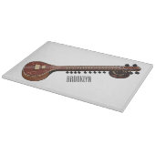 Sitar cartoon illustratie snijplank (Hoek)