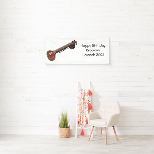 Sitar cartoon illustratie spandoek (Insitu)