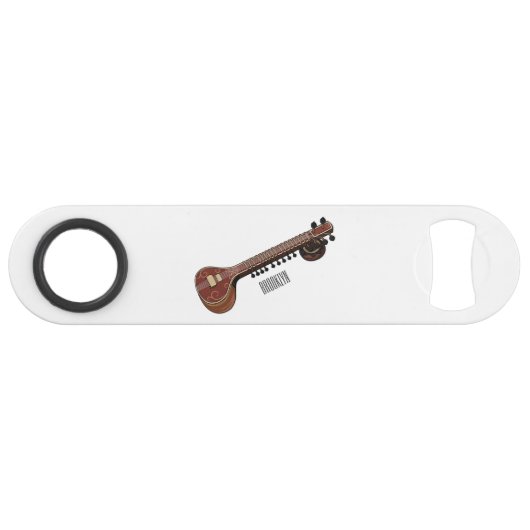 Sitar cartoon illustratie speed flessenopener (Voorkant (Horizontaal))