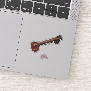Sitar cartoon illustratie sticker