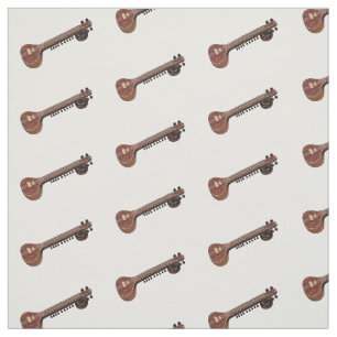 Sitar cartoon illustratie stof