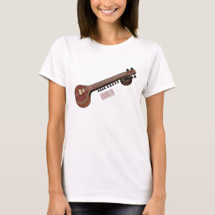 Sitar cartoon illustratie t-shirt