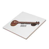 Sitar cartoon illustratie tegeltje (Zijkant)