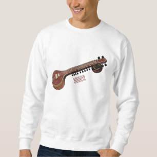 Sitar cartoon illustratie trui