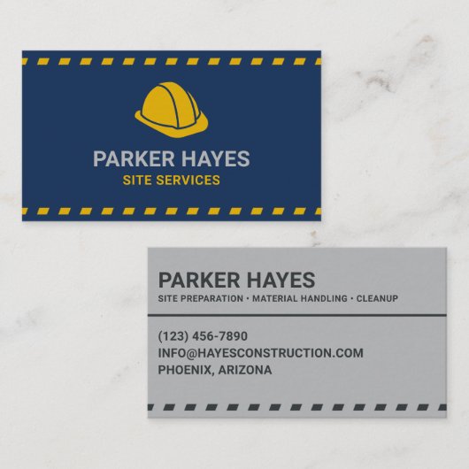 Site Services Hardhat Donkerblauw Visitekaartje (Voorkant / Achterkant)