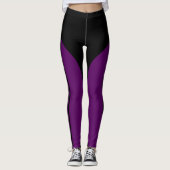 Site Stripe Paarse zwarte Leggings - Kies kleuren (Voorkant)