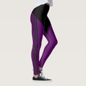 Site Stripe Paarse zwarte Leggings - Kies kleuren (Rechts)