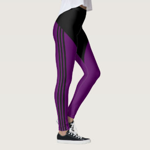 Site Stripe Paarse zwarte Leggings - Kies kleuren