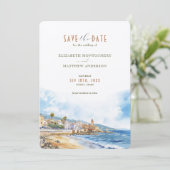 Sitges Beach Spanje Reizen Save-the-Date Kaart (Staand voorkant)