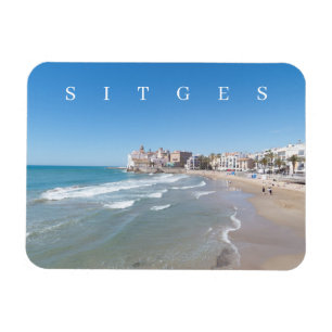 Sitges panoramisch uitzicht koelkastmagneet magneet