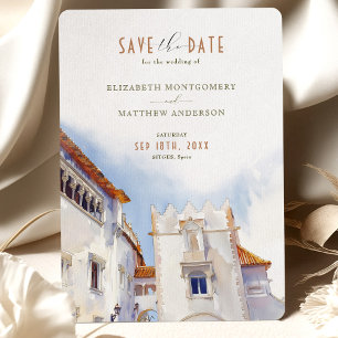 Sitges Spanje Destination Wedding Save-the-Date Kaart