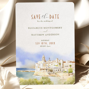 Sitges Spanje Destination Wedding Save-the-Date Kaart