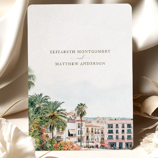 Sitges Spanje Trouwlocatie Save-the-Date Kaart