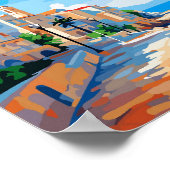 Sitges Spanje vintage reisillustratie Poster (Hoek)