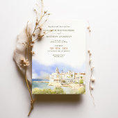 Sitges Spanje Waterverf Destination Wedding Kaart