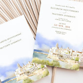 Sitges Spanje Waterverf Destination Wedding Kaart