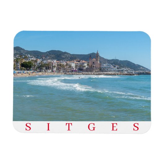 Sitges zee and Church fridge magnet Magneet (Horizontaal)