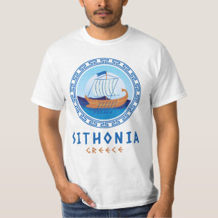 Sithonia, Griekenland Grieks scheepsontwerp Mannen T-shirt