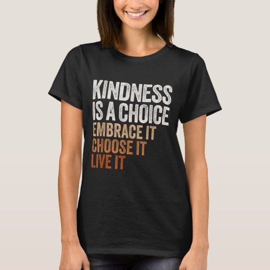 Sitive Message Retro Kindness Vintage Motivational T-shirt (Voorkant)