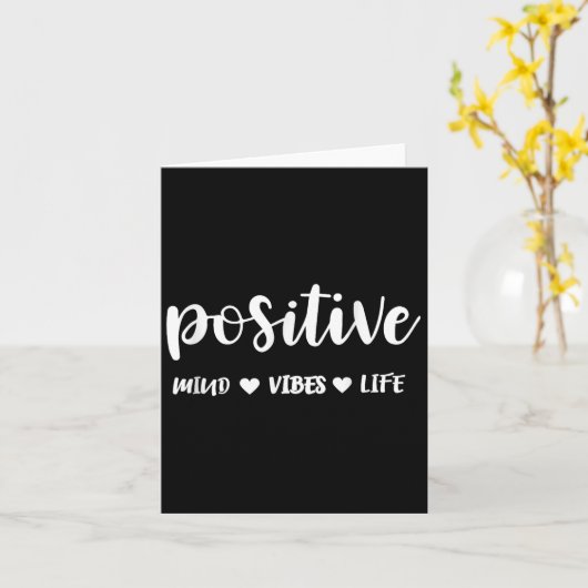 Sitive Mind Sitive Vibes Sitive Life Motivational Kaart (Gele Bloem)